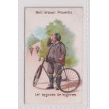 Cigarette card, Newbegin, Well Known Proverbs, type card, 'Let bygones be bygones' (gd) (1)