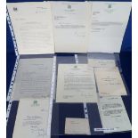 Autographs, a collection of 10 mainly signed letters from prominent politicians inc. Alec Douglas-