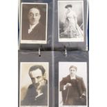 Postcards, Autographs, a modern album of approx. 136 cards of Edwardian entertainers, actors,