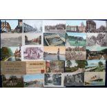 Postcards, selection of approx. 75 cards inc. Ipswich Station RP by Kingsway, Stourbridge Junction