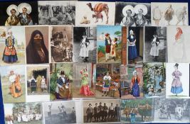 Postcards, a collection of approx. 110 ethnic cards inc. costume, market, traditional dress, from