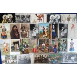 Postcards, a collection of approx. 110 ethnic cards inc. costume, market, traditional dress, from