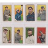 Cigarette cards, USA, ATC, Baseball Series, T206, 8 cards, all 'Polar Bear' backs, Berger Cleveland,