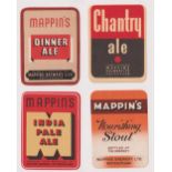 Beer labels, Mappin's Brewery Rotherham, 4 rectangular labels, India Pale Ale, Nourishing Stout,