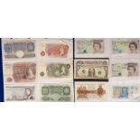 Bank Notes, a collection of 13 bank notes to include £10, £5, £1 and Ten Shillings, assorted ages