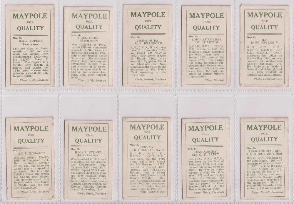 Trade cards, Maypole, War Series, (set, 25 cards) (mixed condition, fair/gd) - Image 4 of 6
