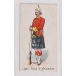 Cigarette card, Leon De Cuba Cigars, Colonial Troops, type card, Cape Town Highlander (very sl crack