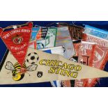 Football pennants, a collection of approx. 80 foreign pennants, mostly from 1970's & 80's, various