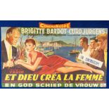 Cinema, Brigitte Bardot Film Poster, attractive, colourful original French poster 'Et Dieu Crea La