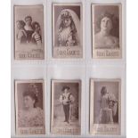 Cigarette cards, Ogden's, Actresses, Woodburytype, 6 cards, Ogden's ref book, item no 13, numbers