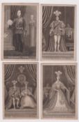 Rock & Co. London, 4 lithograph (after engravings), 1860s Royalty cards to comprise 'England's Hope'