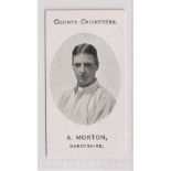 Cigarette card, Taddy, County Cricketers, type card, A. Morton, Derbyshire (vg)