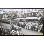 Postcard, Kent, RP, showing vehicle driving through crowded street, message to back reads 'Prince of
