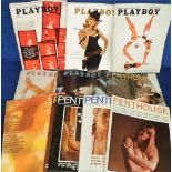 Glamour magazines, a collection of 11 magazines, Playboy 5 issues, Oct 65, Nov 65, Apr 66, Jun