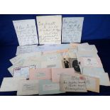 Autographs, mainly on pieces of paper, letters, album pages, a few photos, 1890’s-1930’s, a few