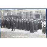 Postcard, Yorkshire, RP, Thirsk Military Sunday 1913, Red Cross on parade, note the large flat