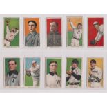 Cigarette cards, USA, ATC, Baseball Series, T206, 10 cards, all 'Piedmont, 350 Subjects' backs,