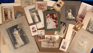 Photographs, cabinet cards and cartes de visite, 100+ original images of various scenes dating