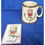 Football, World Cup 1966, World Cup Willie tankard by Gibson & Sons of Stoke, transfer printed