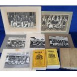 Sport, a selection of mixed items, 1940's laid down scrapbook inc. cuttings & programmes,