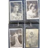 Postcards, Autographs, a collection of approx. 66 theatrical cards in modern album, mostly