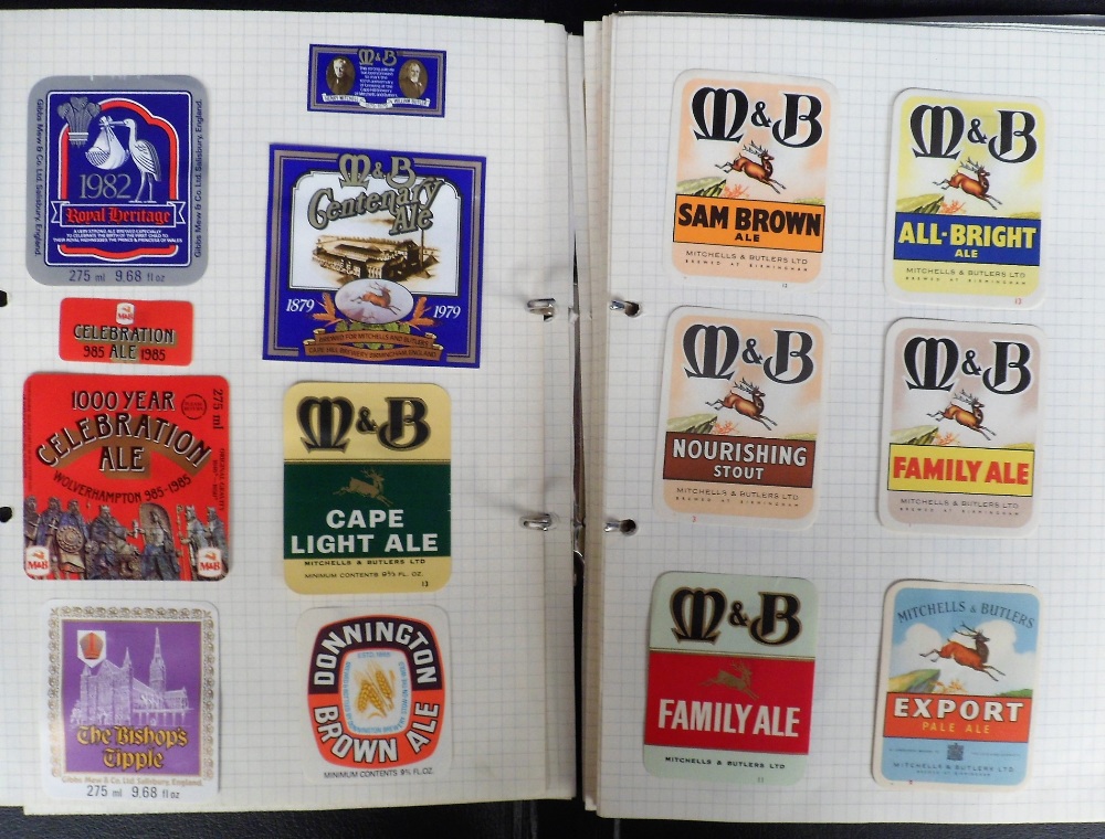 Beer labels, a lever-arch album containing approx. 300 hinged labels to loose pages , many Mitchells - Image 2 of 4