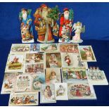 Scraps & trade issues, selection of approx. 25 items inc. greetings, Santa, Christmas, children,