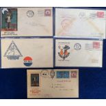Olympics, USA 1932, Los Angeles & Lake Placid 1932, 5 different commemorative covers with