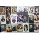 Postcards, Personalities, 50+ cards, RP's & printed inc. musicians, Leaders, Teddy Roosevelt; Chromo