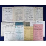 Cricket scorecards, selection of 13 scorecards, 10 relating to Pudsey St Lawrence of the Bradford