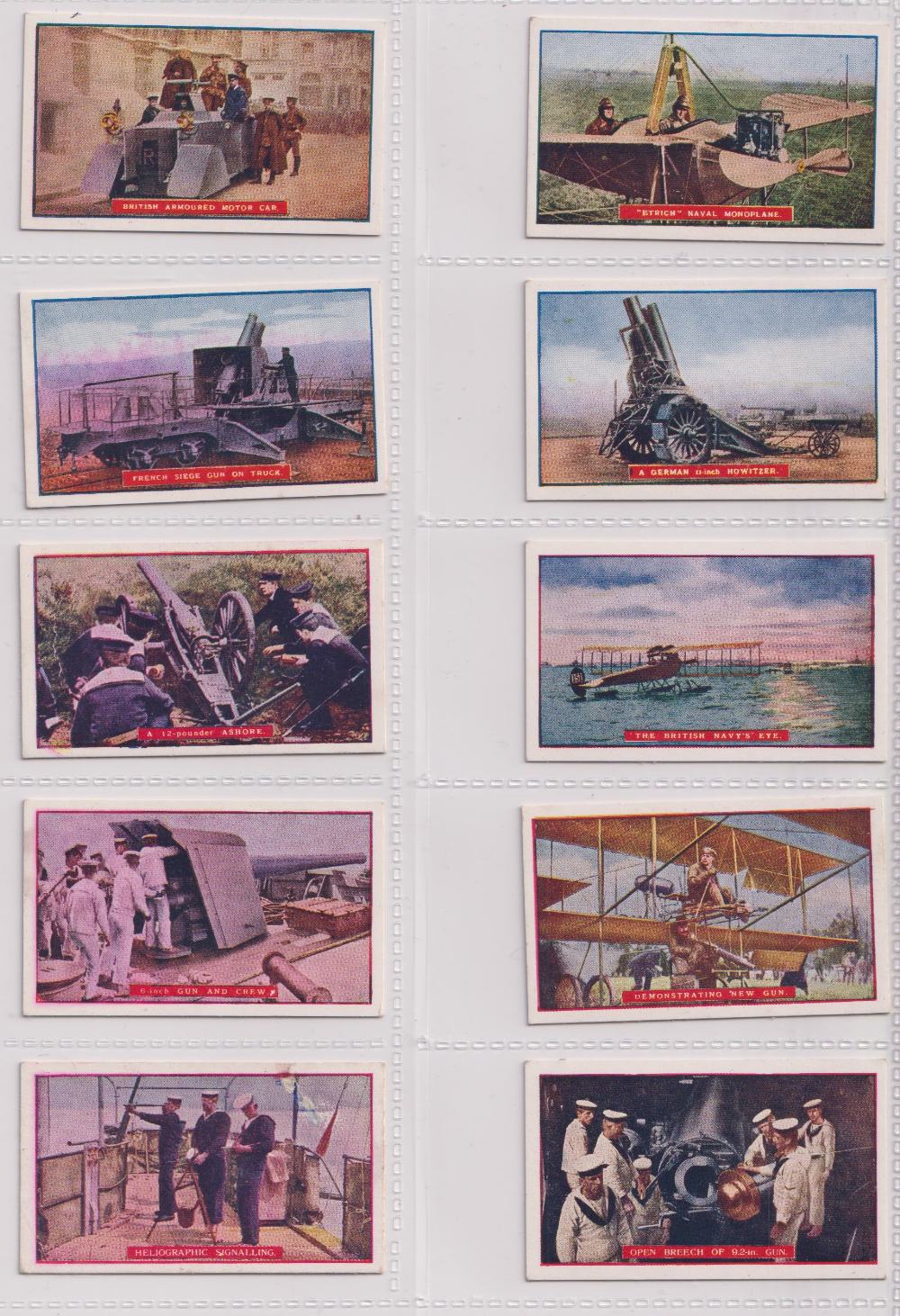 Cigarette cards, Morris, War Pictures (set, 25 cards) (mostly vg)
