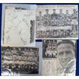 Football autographs, a collection of signed exercise book pages, many on team group and magazine and