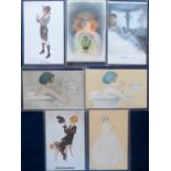 Postcards, Kirchner, a mixed selection of 7 early Art Deco period glamour cards illustrated by