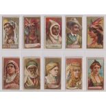 Cigarette cards, USA, Allen & Ginter, Types of All Nations (10/50) (all with faults, back damage (