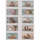 Cigarette cards, USA, American Tobacco Co, Old Ships, 1st Series, (set, 25 cards) (some unevenly