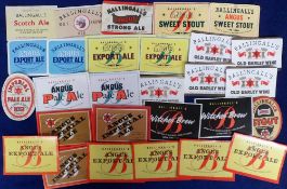 Beer labels, Ballingall's, Dundee a selection of 14 different beer labels, various shapes and