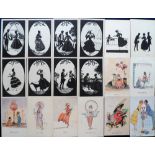 Postcards, Glamour, an Art Nouveau and Deco glamour mix of 30 cards inc. Kirchner 'Legendes 1' (