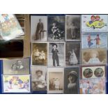 Postcards, a mixed collection of approx. 380 cards of children. Artists include Reg Maurice, Wilkin,