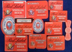 Beer labels, McEwan's, Edinburgh, a mixed selection of 12 labels, including stopper and 2