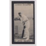 Cigarette card, Clarke's, Cricketers Series, type card, no 28 Lord Hawke (gd) (1)