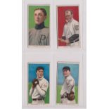 Cigarette cards, USA, ATC, Baseball Series, T206, 4 cards, all 'American Beauty Cigarettes' backs,