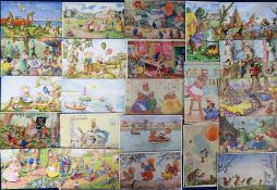 Postcards, a selection of approx. 100 cards of anthropomorphic animals inc. Breakfast in bed (
