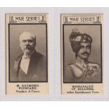 Cigarette cards, Themans, War Portraits, two cards, no 32 M. Raymond Poincare & no 37 Maharajah of