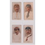 Cigarette cards, Wills, Cricketers 1896, four cards, Daft H.B. Notts, Hearne J. T. Middlesex, R.S.