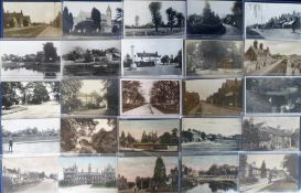 Postcards, a home counties mix of 38 cards from Berks, Hants and Surrey inc. RPs of Eversley Common,