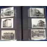 Photographs, Trams, an album containing 300 postcard sized b/w images of British trams, wide variety