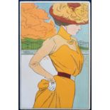 Postcard, Henri Meunier, Art Nouveau glamour design, ub (slight corner rounding, message to back but