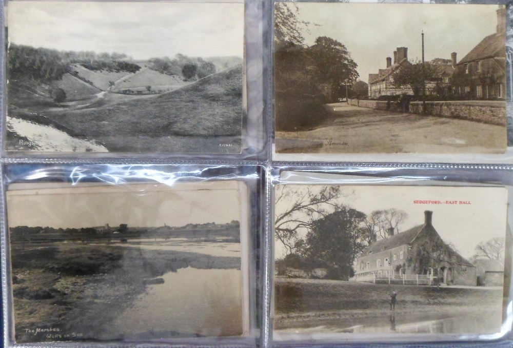 Postcards, Norfolk, collection of 100+ cards in modern album, RP's & printed inc. street scenes, - Image 3 of 7