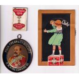 Advertising, Peek, Frean & Co.s Biscuits, 3 items to comprise oval wall hanging tin plaque (