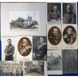 Postcards, a mixed selection of 17 WW1/WW2 cards and photo of tank 6 3/4" x 4 1/2" E21. Postcards